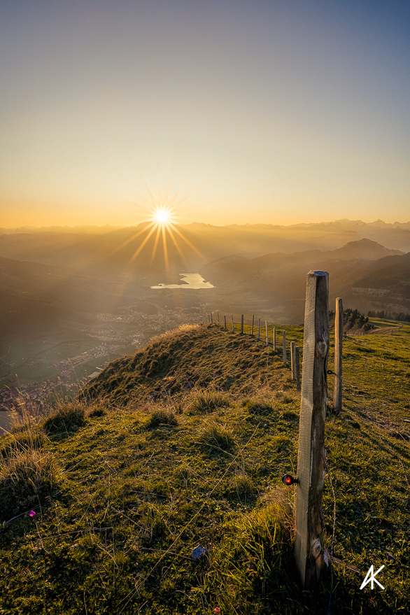 Die ersten Sonnenstrahlen.